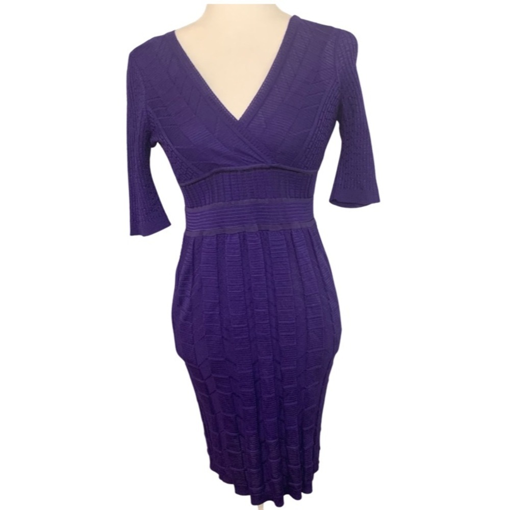 Missoni Purple Knit VNeck Dress